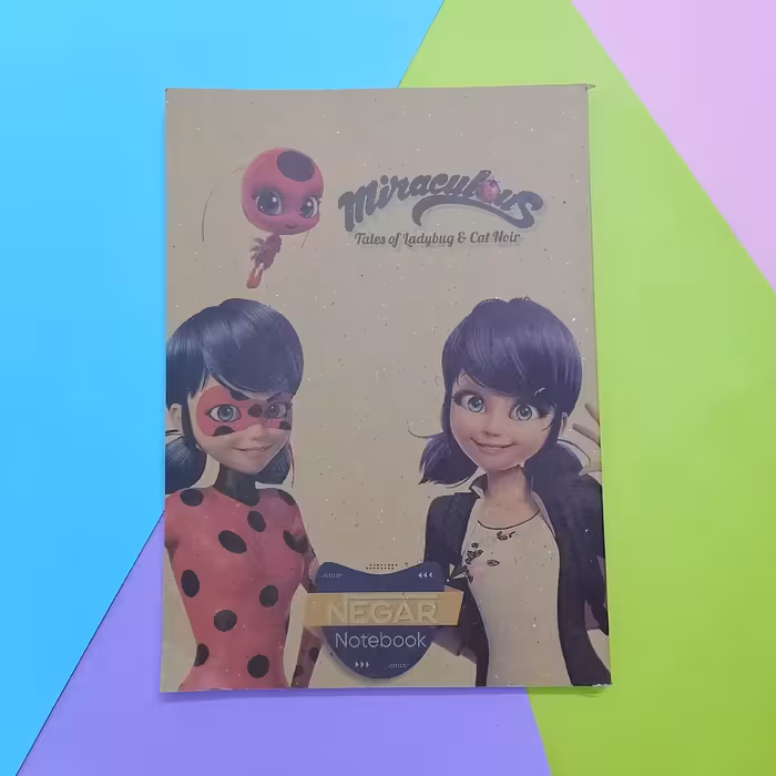 دفتر 100 برگ مدل چسبی طرح دختر کفشدوزکی