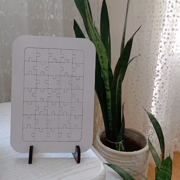 چاپ عکس دلخواه شما روی پازل چوبی(ام دی اف) با کیفیت بالا سایز A5 