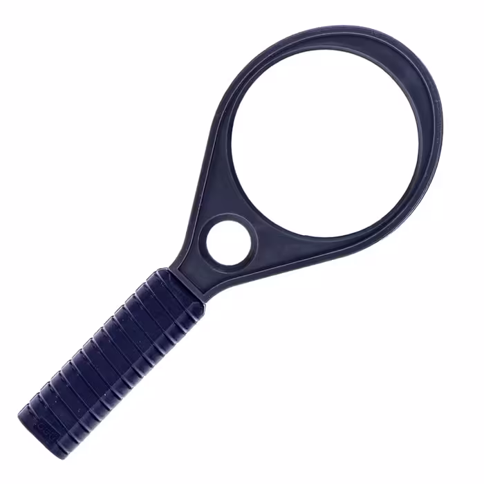 ذره بین دسته دار  با 2 عدسی  50و15 میلی متر ی  