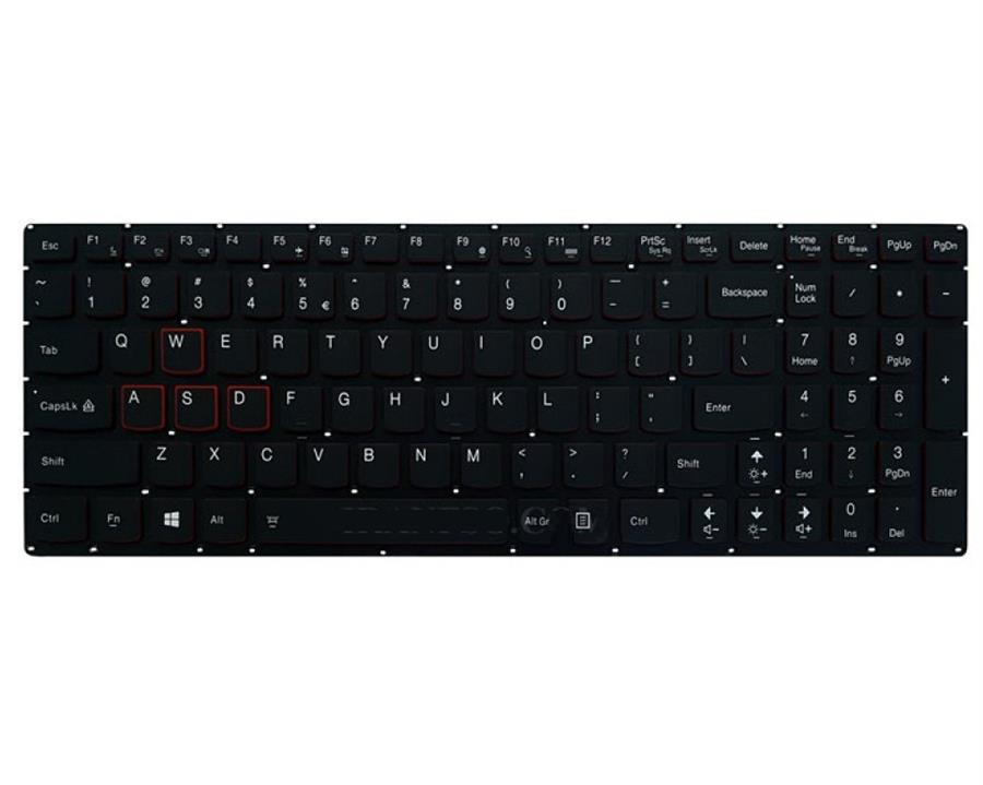 کیبورد لپ تاپ لنوو مدل IdeaPad Y700 مشکی با بک لایت بدون فریم