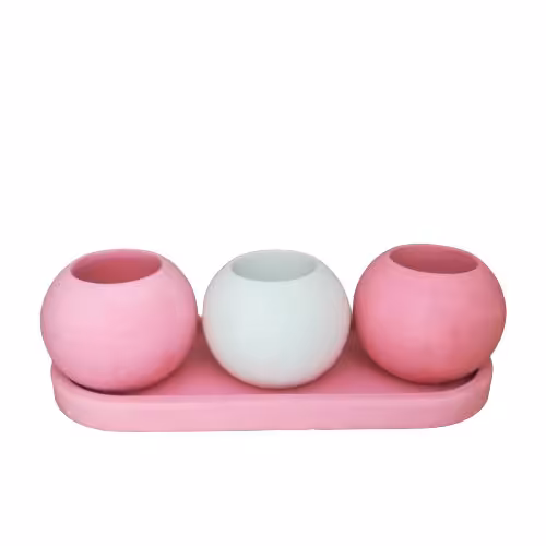 ست  گلدان بتنی طرح کروی مدل SSS245 مجموعه 4 عددی 