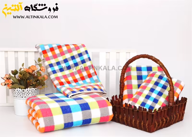 حوله دستی برق لامع طرح میخک 90×50