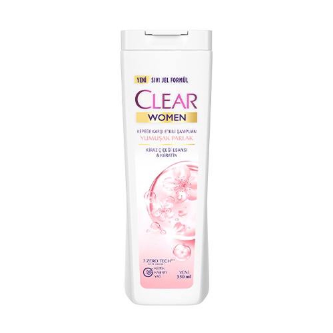 شامپو کلیر ترکیه زنانه درخشان کننده و ضد شوره حجم 350ml