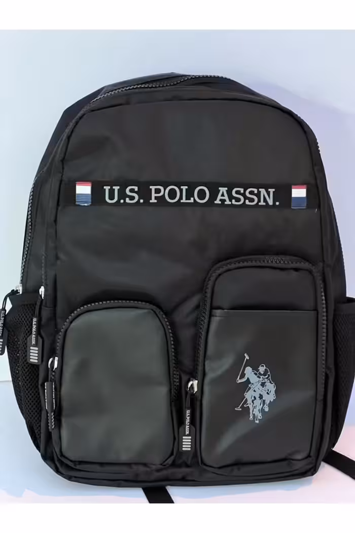 کیف مدرسه مشکی مردانه و زنانه سیاه دارای مجوز بزرگ کوله پشتی شما فصل جدید U.S. Polo Assn.