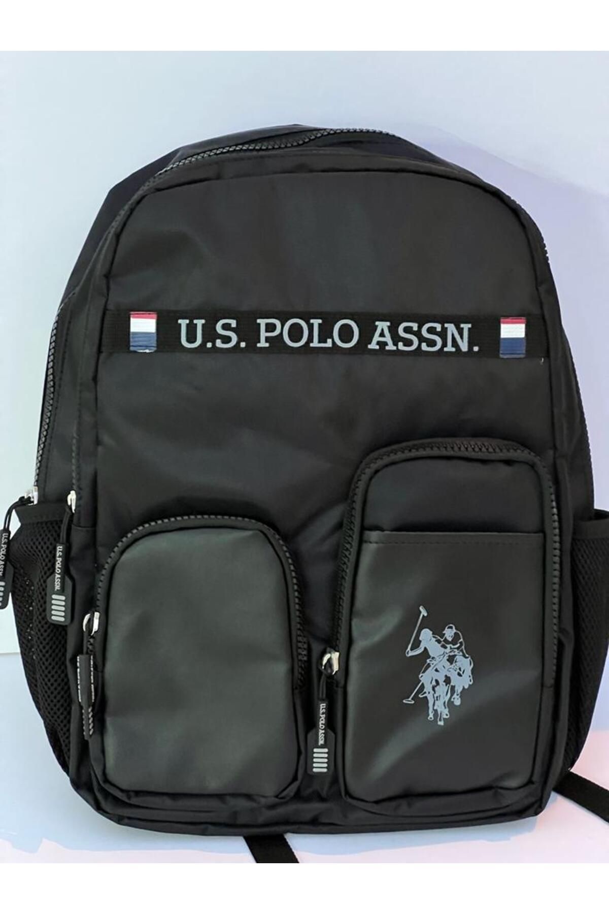 کیف مدرسه مشکی مردانه و زنانه سیاه دارای مجوز بزرگ کوله پشتی شما فصل جدید US Polo Assn