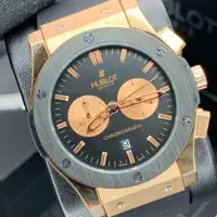 ساعت مچی هابلوت درجه یک بند رابر   کرنوگراف بدنه استیل 316. HUBLOT 