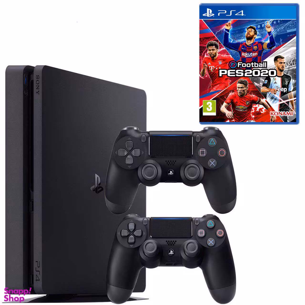 مجموعه کنسول بازی سونی (Sony) مدل Playstation 4 Slim ریجن 2 کد CUH-2216A ظرفیت 500 گیگابایت با دیسک بازی PES 2020
