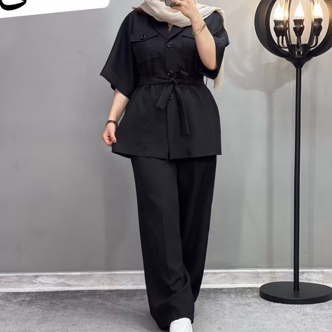 مانتو شلوار آستین سه ربع جنس مازراتی فری سایز تا 46