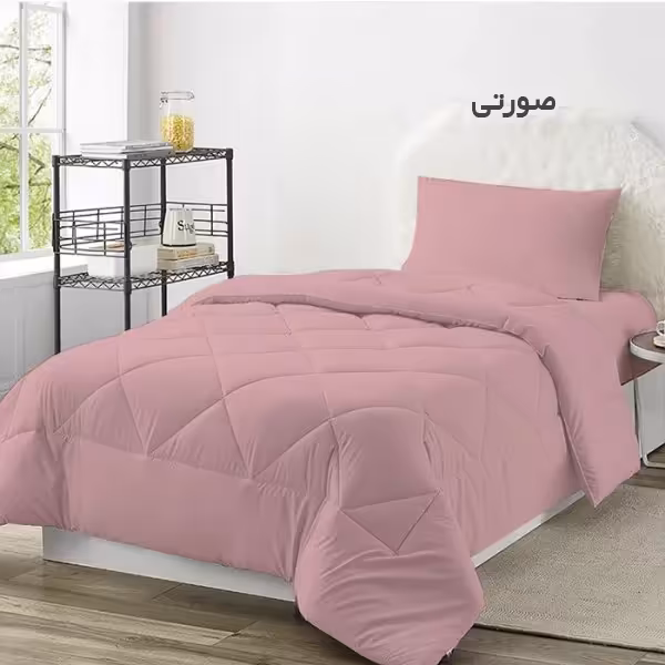 سرویس روتختی چیداری مدل تک رنگ یک نفره سه تکه رنگ صورتی عرض 120