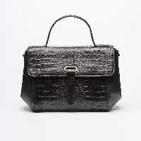 کیف زنانه.چرم طبیعی.نگین کروکو.کد31150C.مشکی.خانه چرم تبریز 