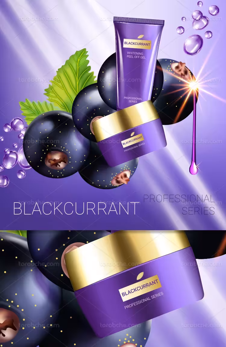 وکتور کرم با رایحه بلوبری | گرافیک با طعم تربچه