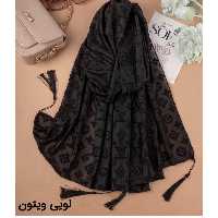 شال مخمل مشکی محرم(ارسال رایگان)مخمل کوب طرح نویی ویتون ال وی