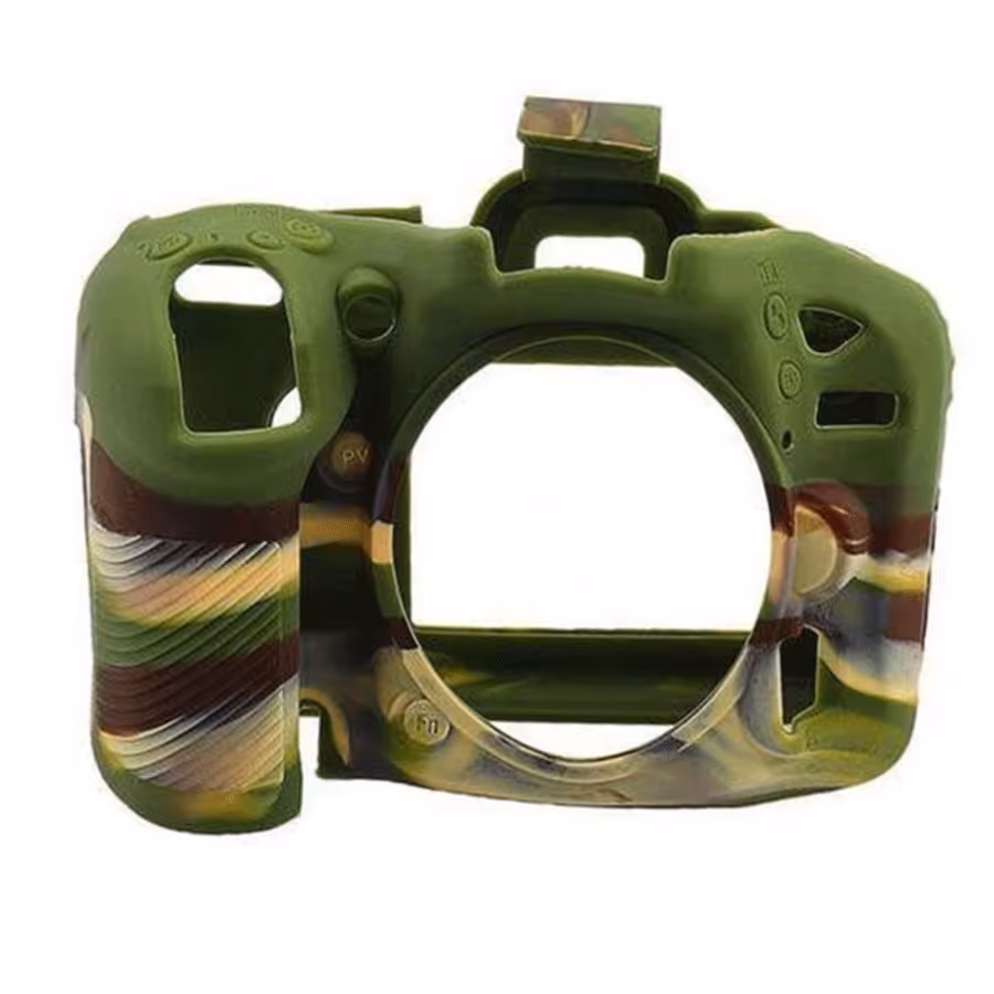 کاور سیلیکونی نیکون Silicon cover of Nikon camera D7500 رنگ سبز ارتشی