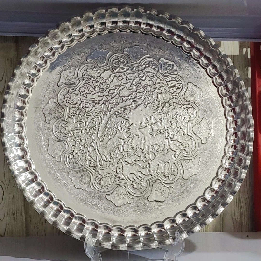 سینی رویی طرح برجسته لبه کنگره دار سایز 45