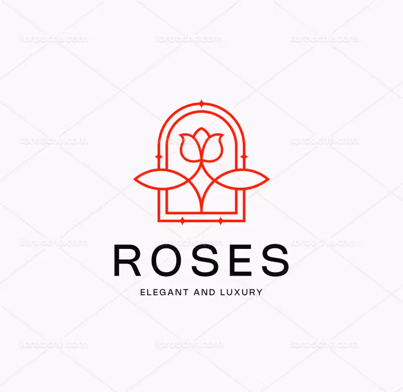 وکتور لوگو گل رز قرمز | گرافیک با طعم تربچه