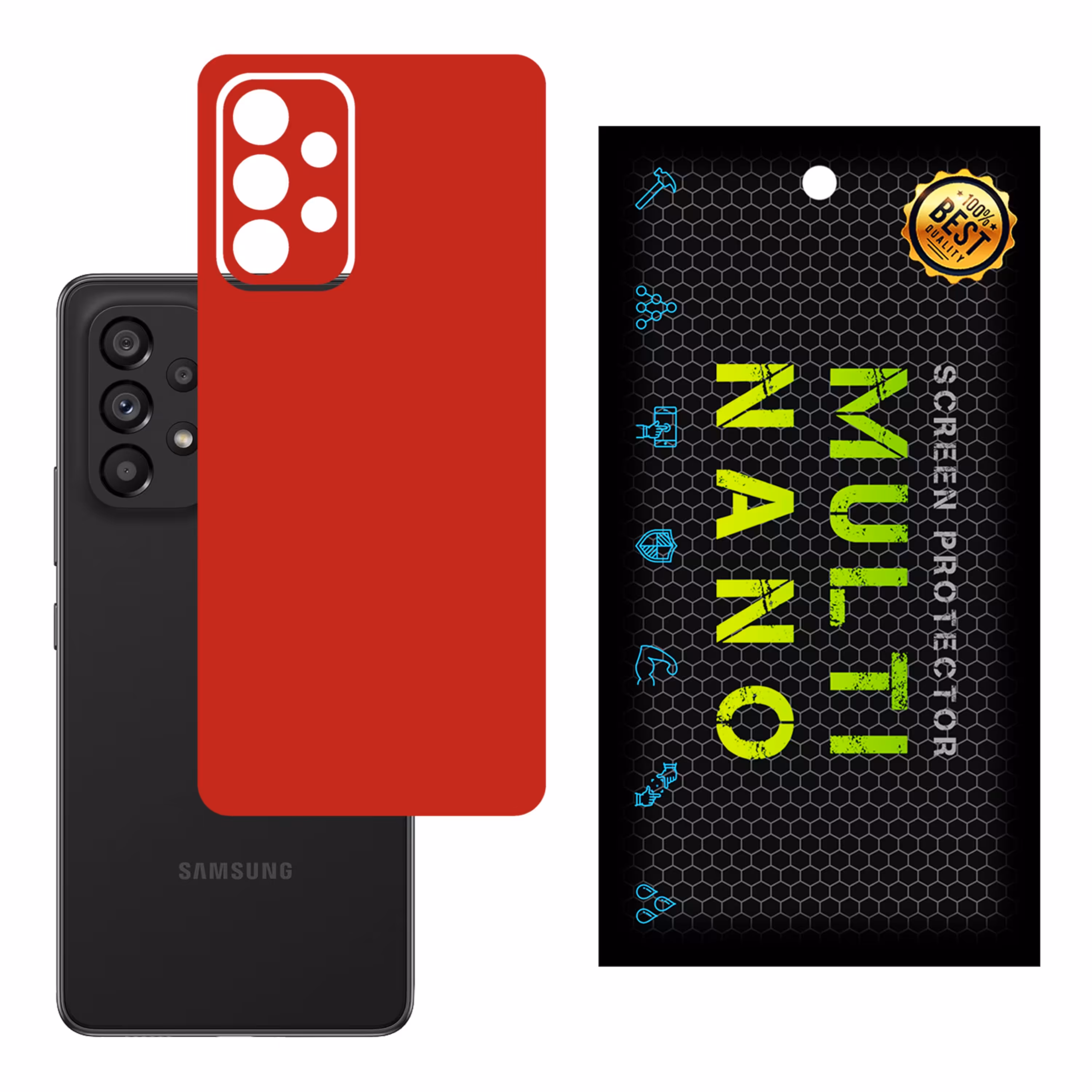 برچسب پوششی MultiNano مدل X-F1M-Red برای پشت موبایل  سامسونگA53