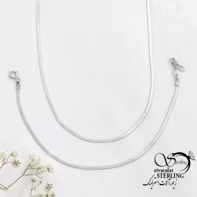 ست گردنبند و دستبند ماری زنانه نقره925 کد 15960