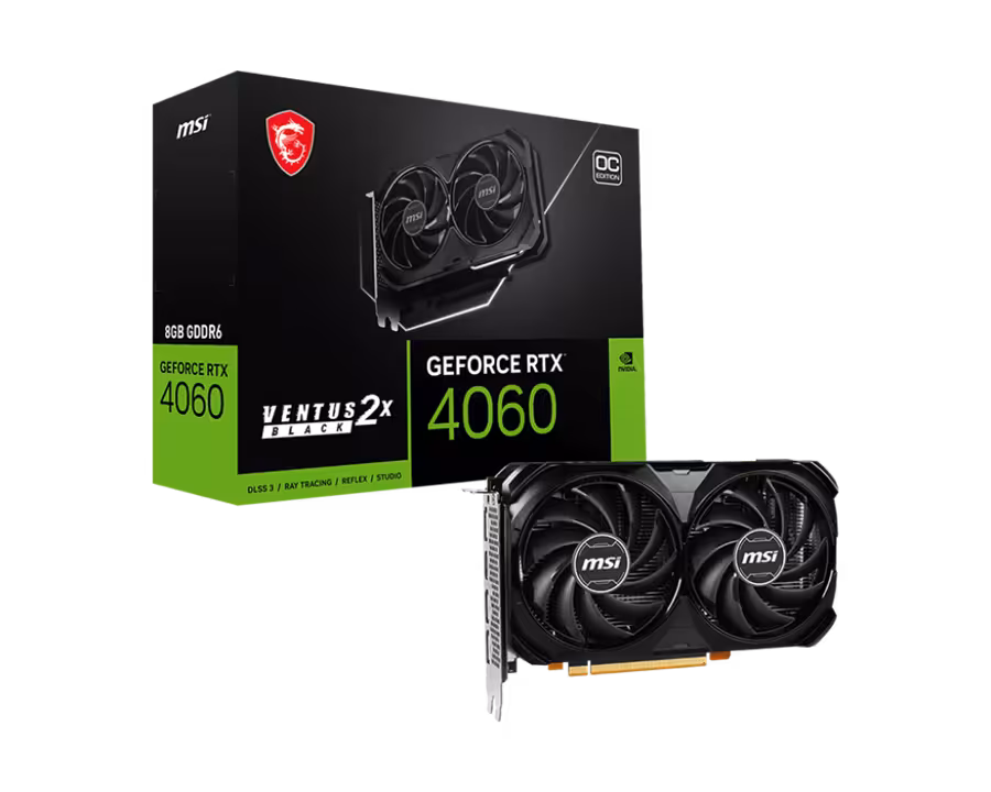 کارت گرافیک  ام اس آی مدل GeForce RTX™ 4060 VENTUS 2X BLACK 8G OC با حافظه 8 گیگابایت