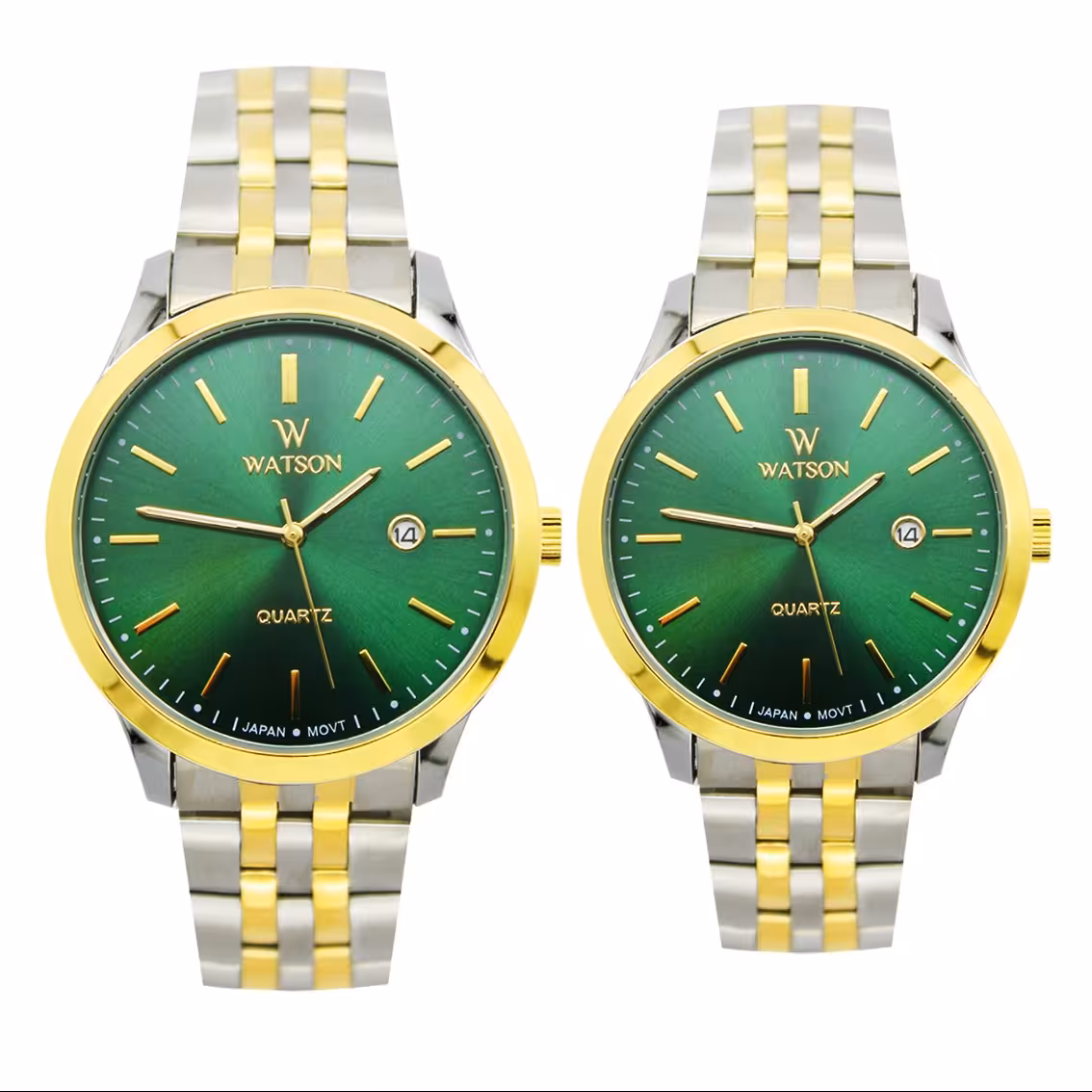 ساعت مچی ست زنانه و مردانه واتسون - بندفلزیتک موتور مدل1124