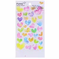 برچسب (استیکر) فانتزی کد 815-80 طرح قلب های رنگی FUNNY