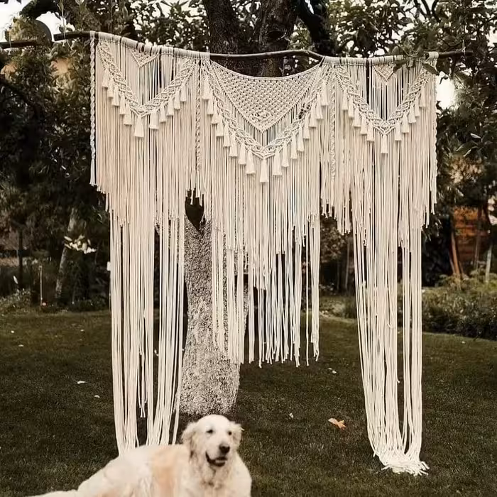 پرده بک دراپ مکرومه