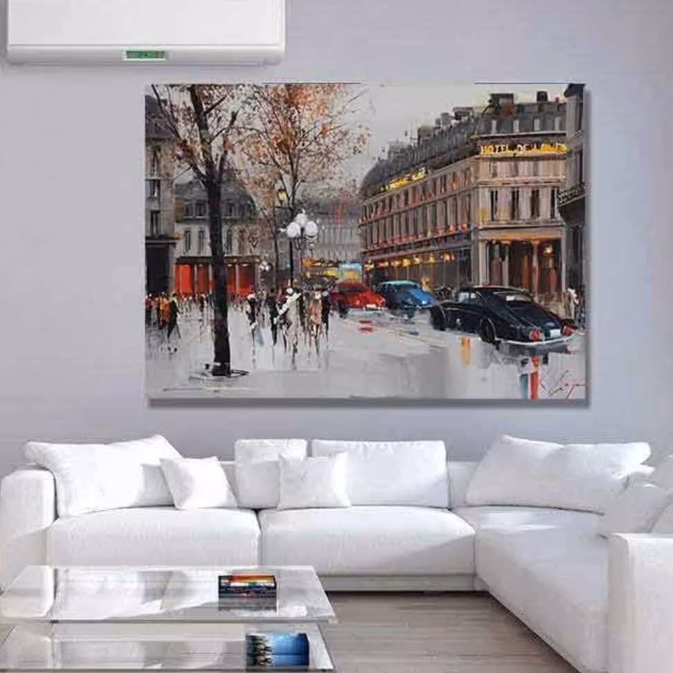 تابلو شاسی طرح نقاشی شهر16×21