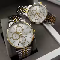 ست ساعت مچی زنانه و مردانه رومانسون نقره‌ای-طلایی Romanson 