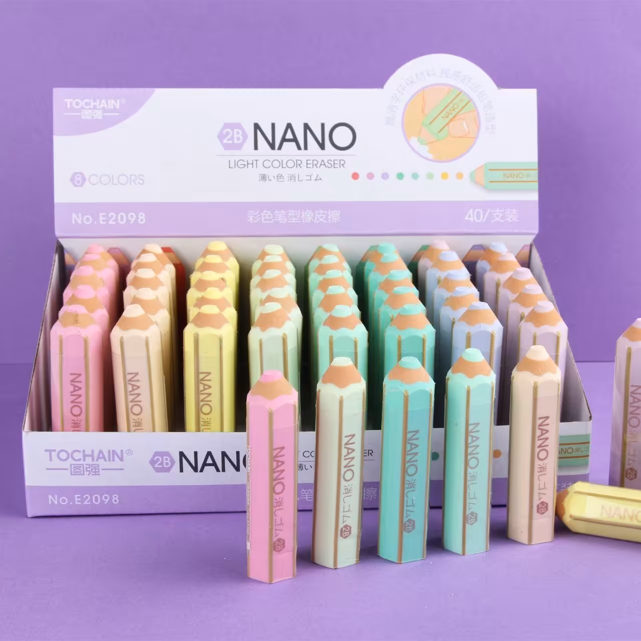 پاکن نانو طرح مداد با رنگ های پاستلی زیبا