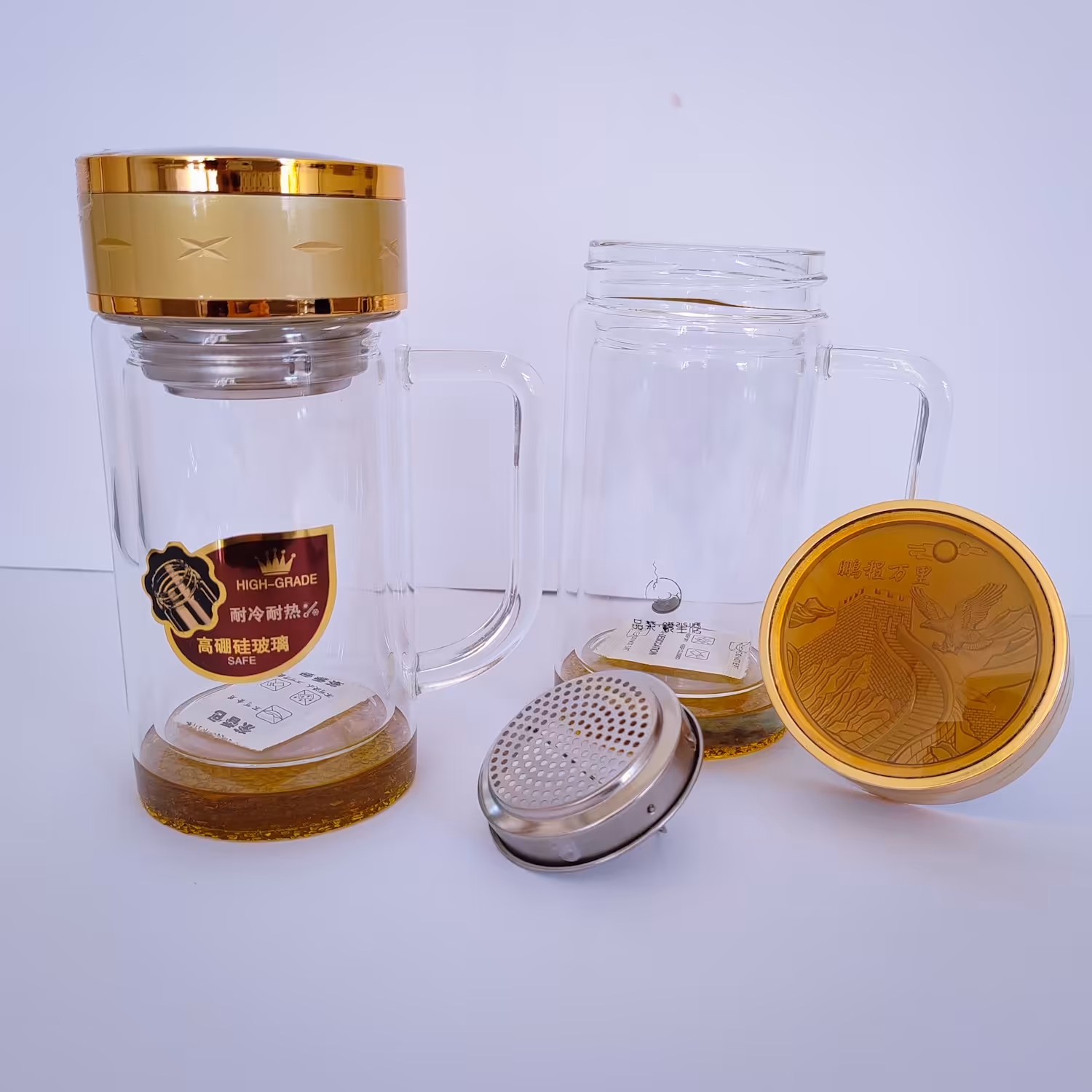 لیوان دمنوش دوجداره ضخیم لاکچری 