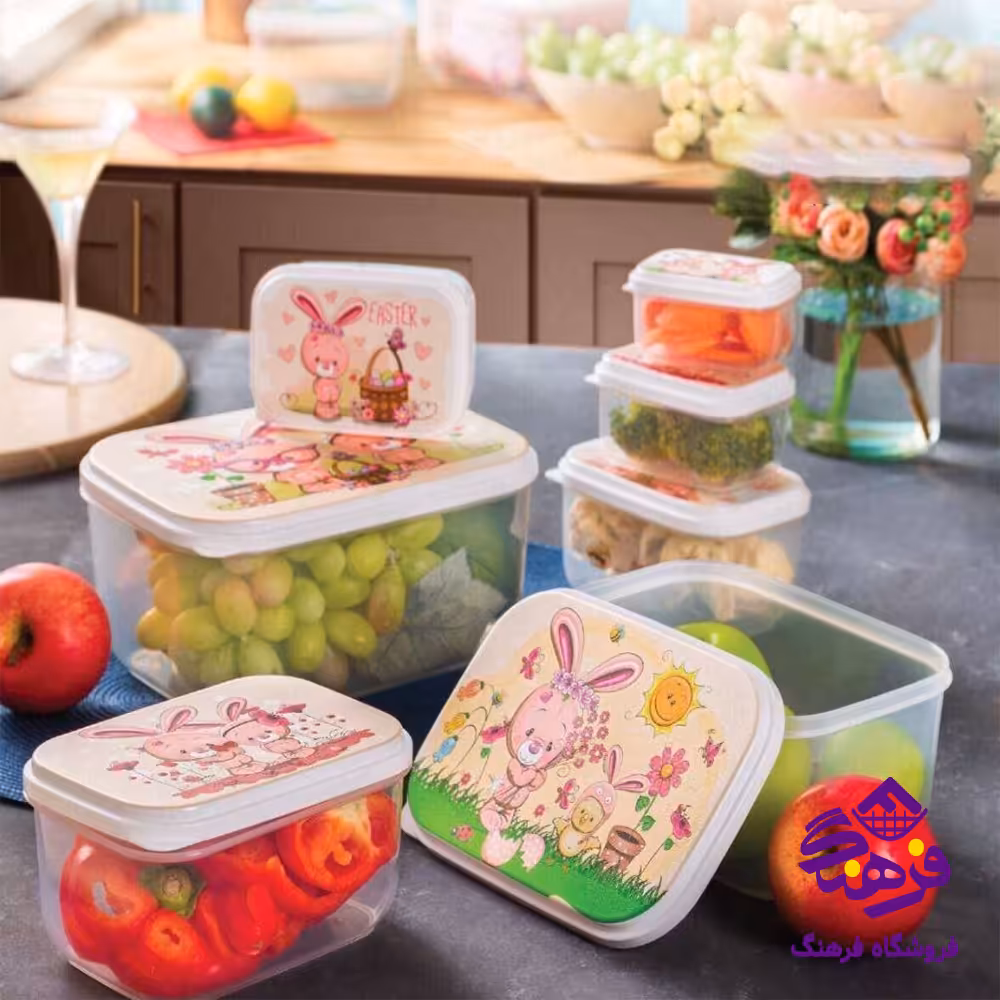 ست ظروف مستطیل درب دار 3 عددی بارانا