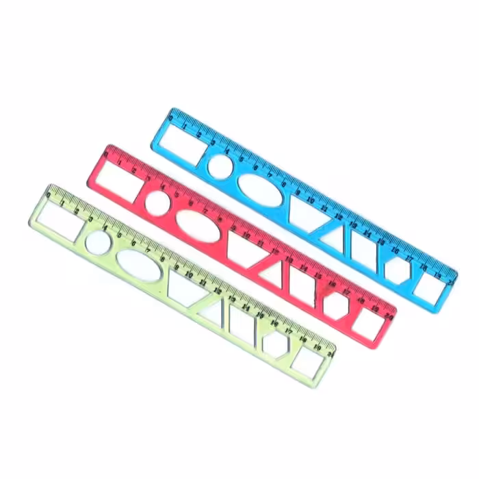 خط کش 20 سانتی متری شابلون دار ژله ای باریک