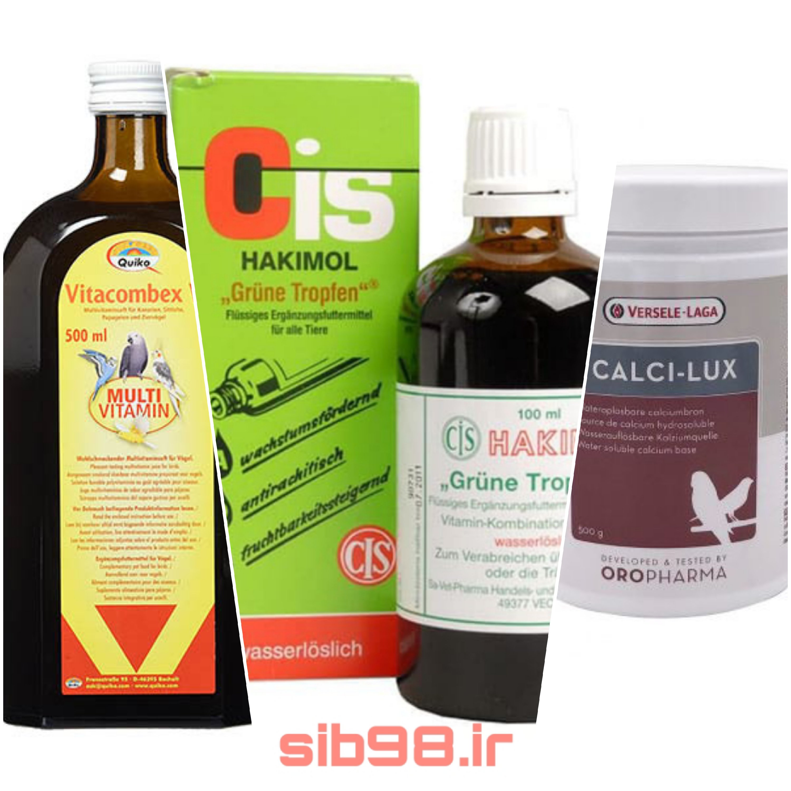 پک مکمل ضروری پرندگان زینتی  شامل (مولتی ،کلسیم،ad3e)