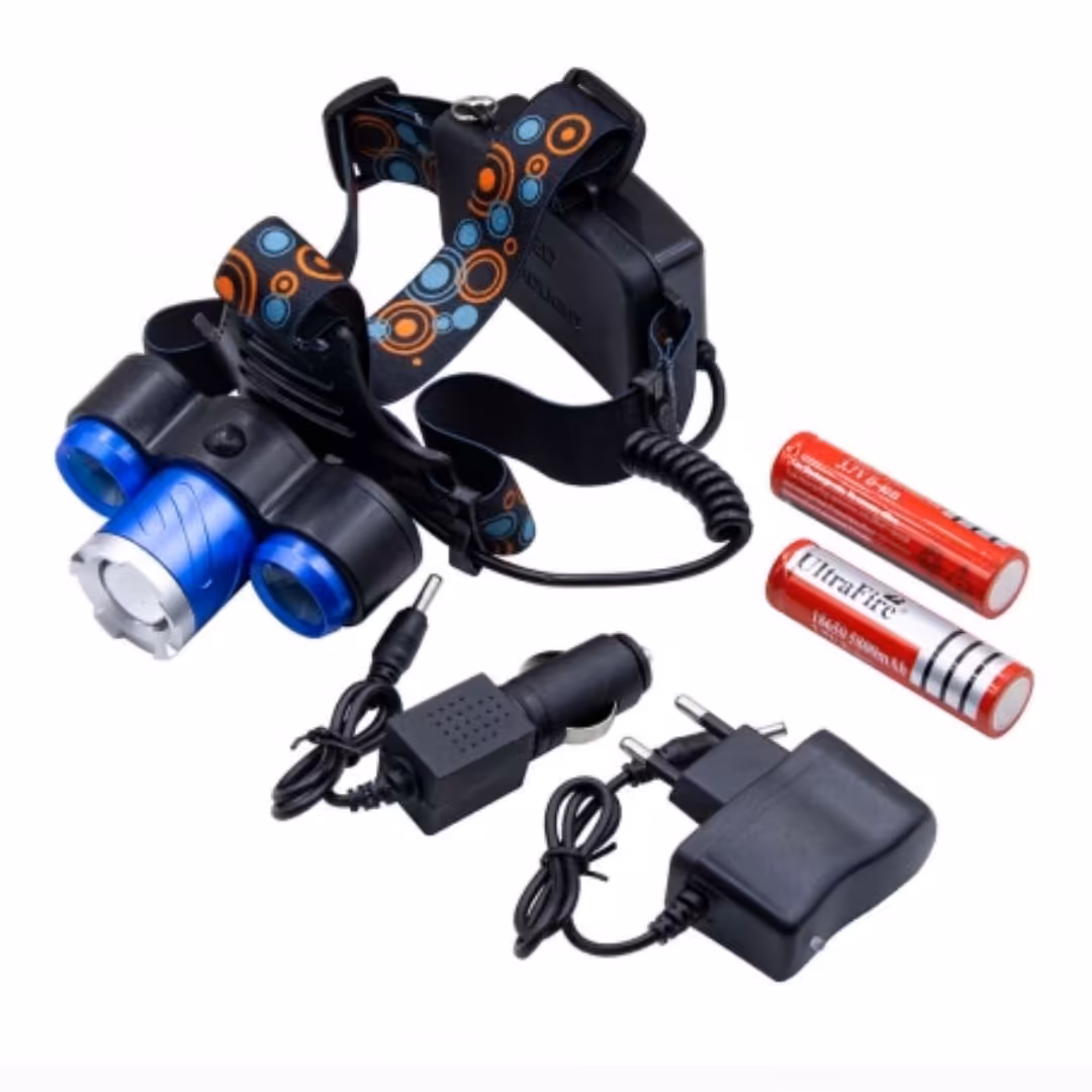 چراغ پیشانی 3 لامپه زوم دار