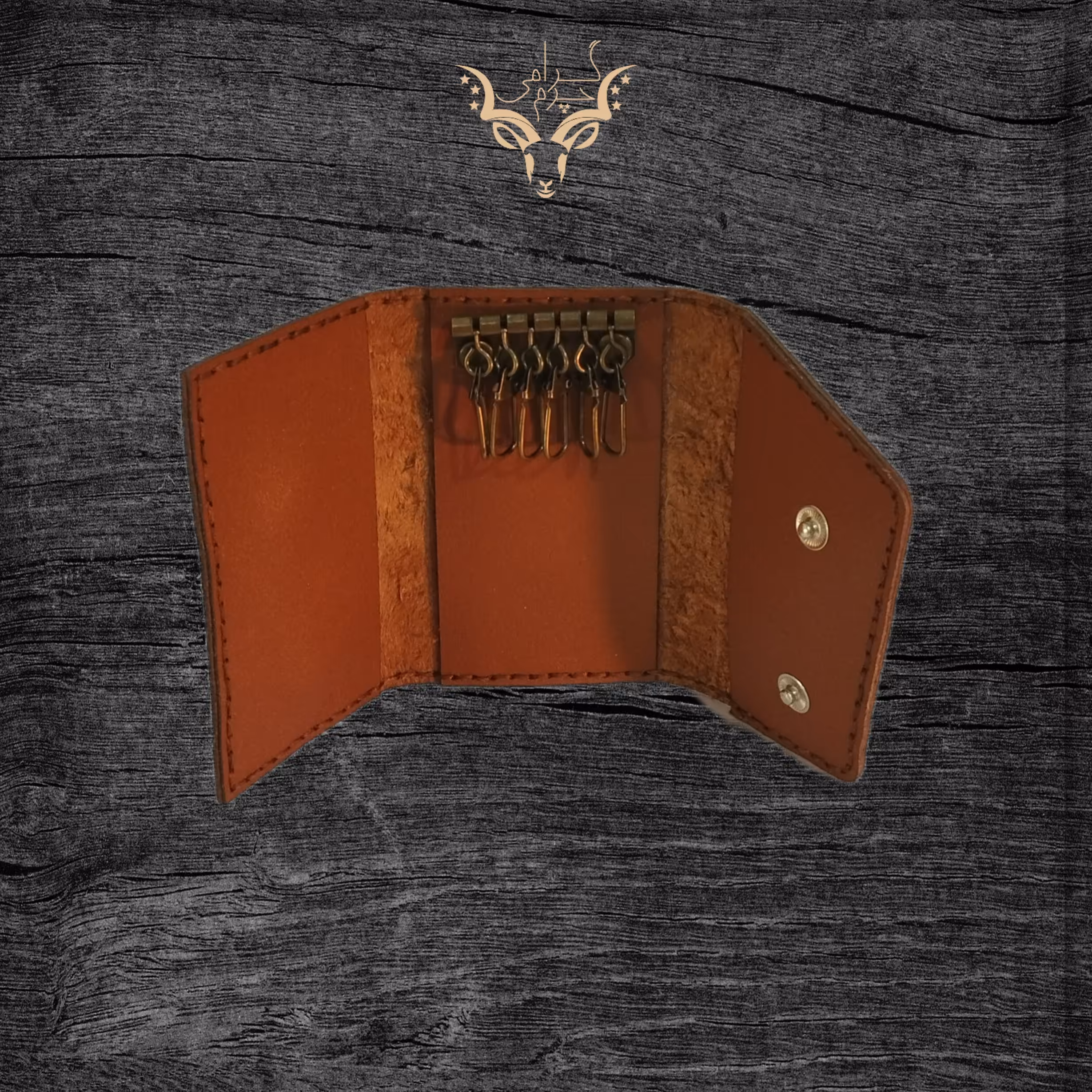 کیف جاکلیدی چرم طبیعی دست دوز