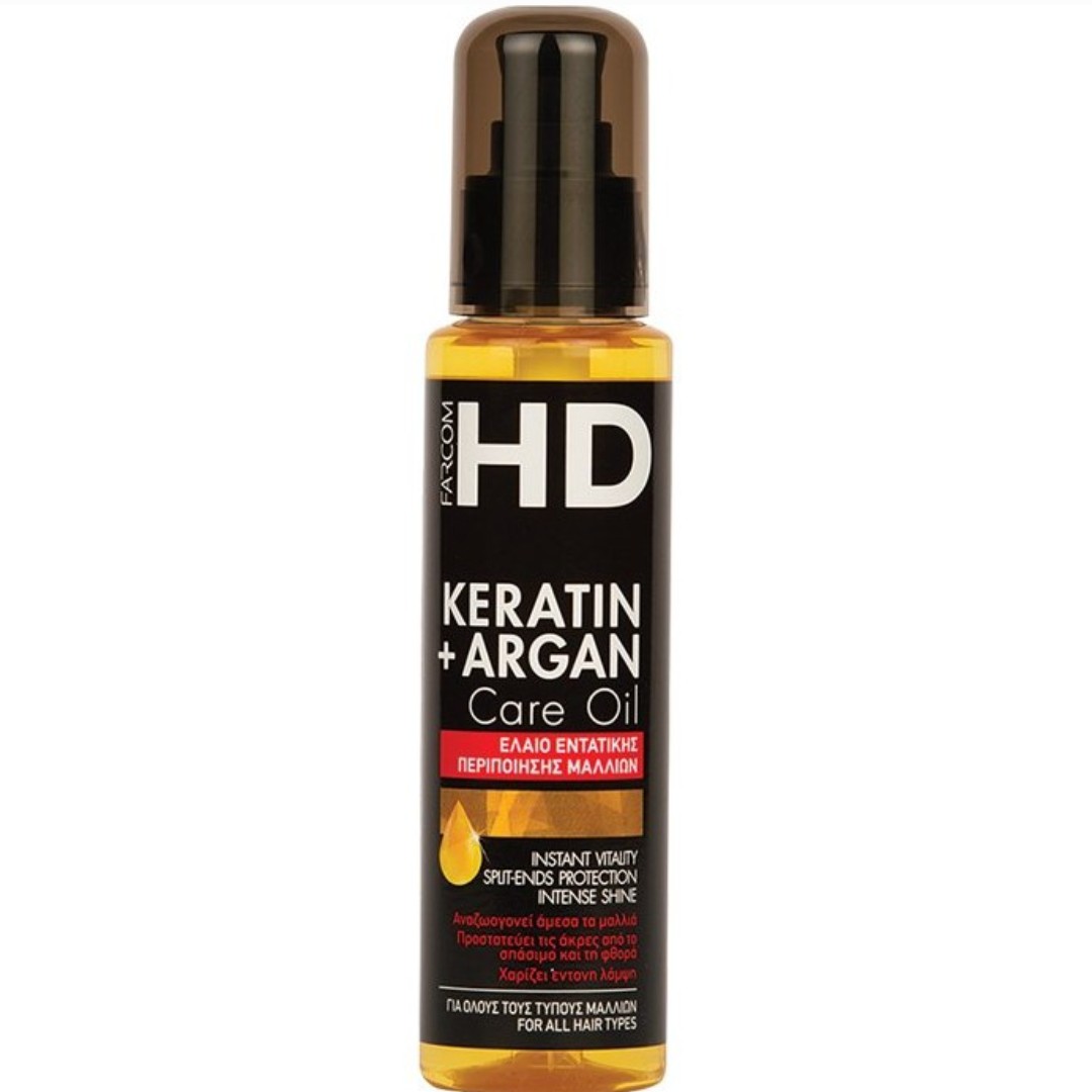 روغن آرگان و کراتین مو hd ترمیم کننده انواع مو حجم 100 میل