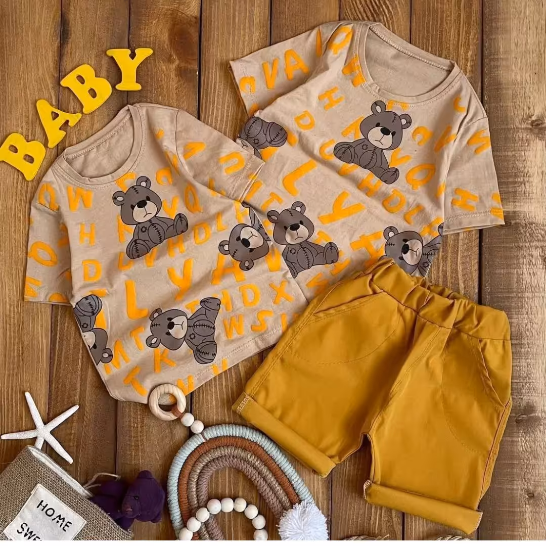 تیشرت وشلوارک کتان پسرانه سایز 40 