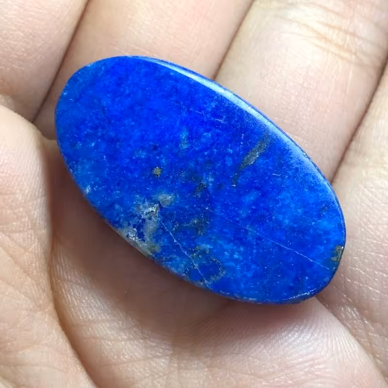 نگین لاجورد پیریت طلایی وارداتی از کشور افغانستان با تراش بیضی شکل بسیار زیبا کد 151