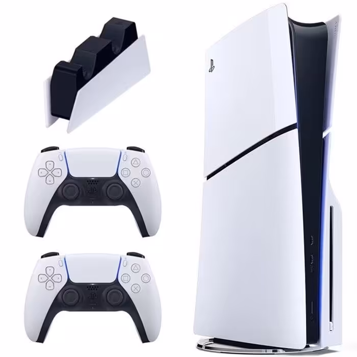 کنسول بازی سونی PlayStation 5 Slim Digital به همراه یک دسته اضافه و پایه شارژر