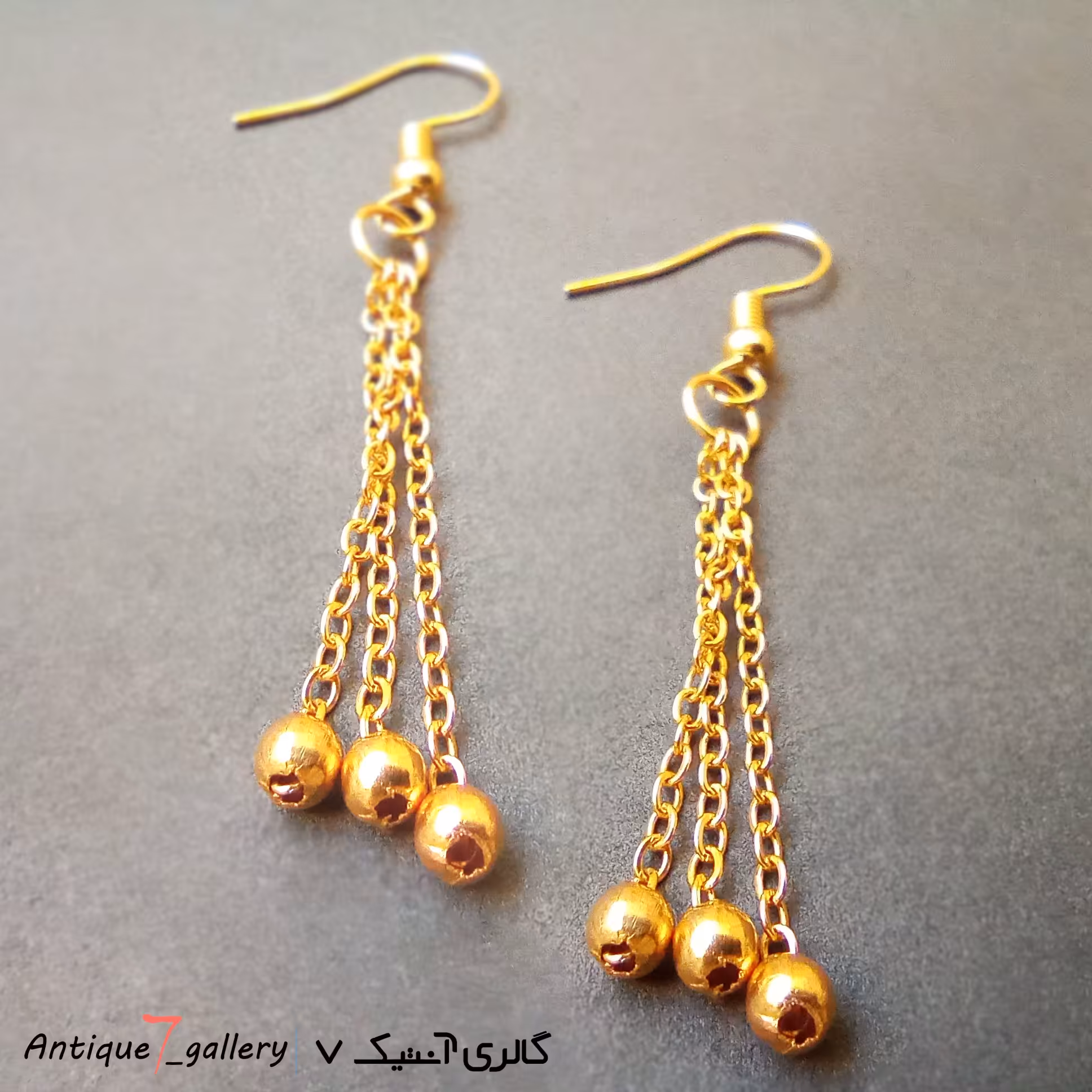 گوشواره رنگ ثابت زنجیر دار با ارسال رایگان زیور آلات و اکسسوری دخترانه و زنانه