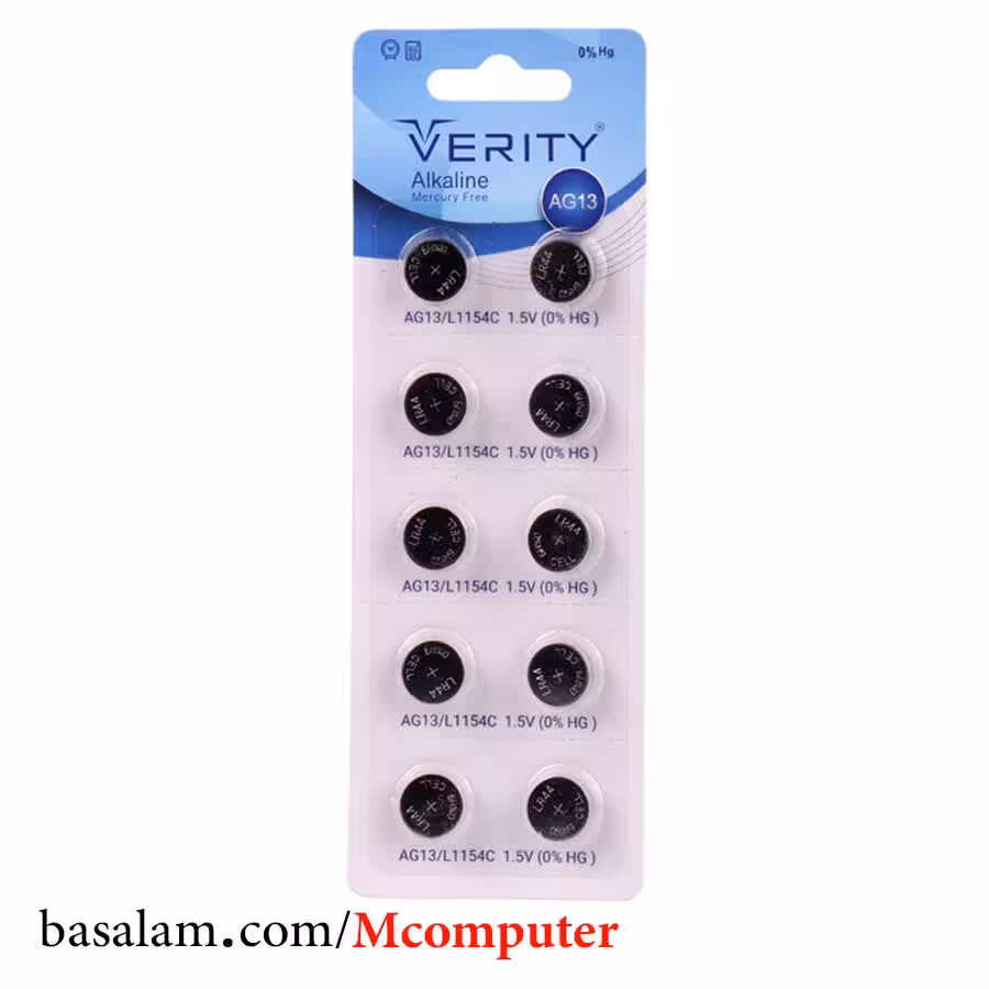 باتری سکه ای Verity Alkaline AG13 بسته 10 عددی (باطری سکه ای)