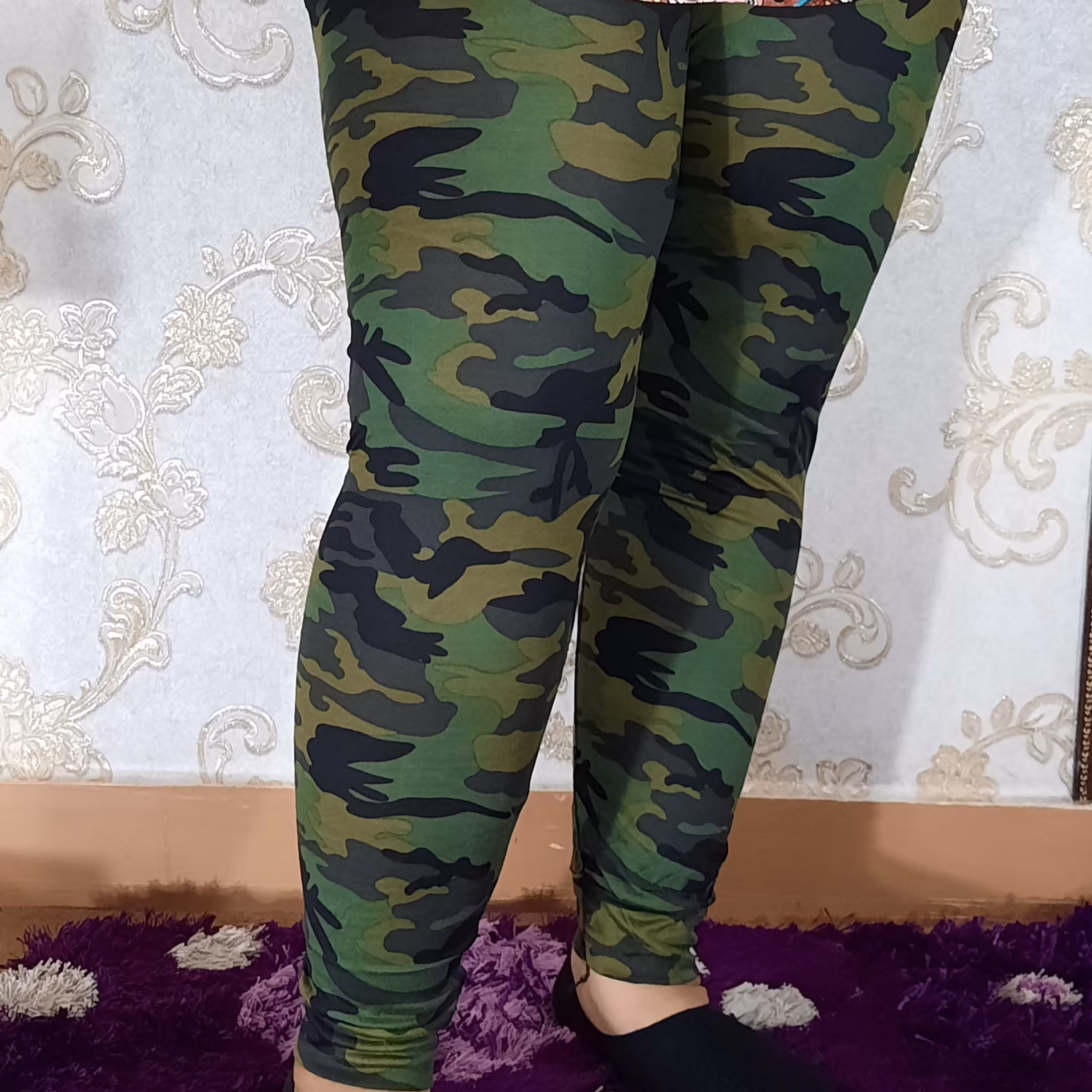 شلوار زنانه گیاهی طرح ارتشی