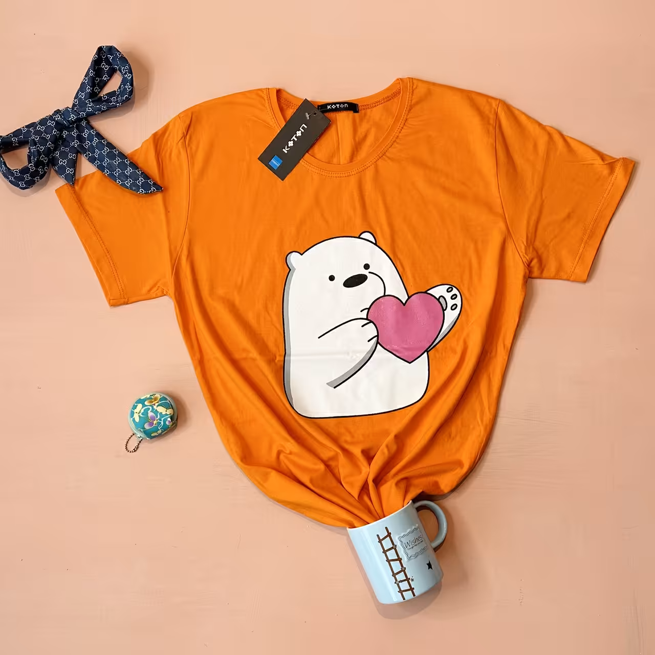 تیشرت نخپنبه خرس قلب