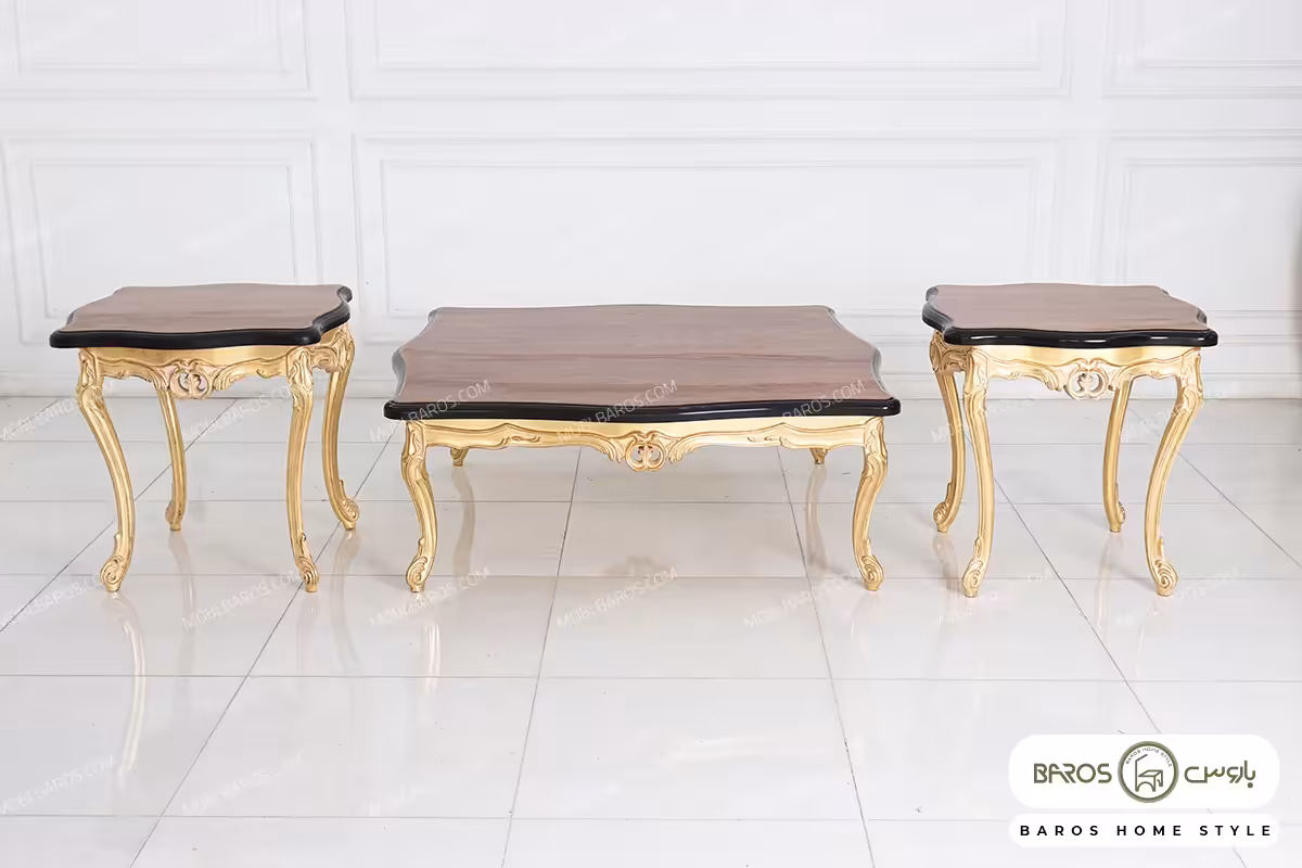 میز جلو مبلی سلطنتی طلایی دریتا