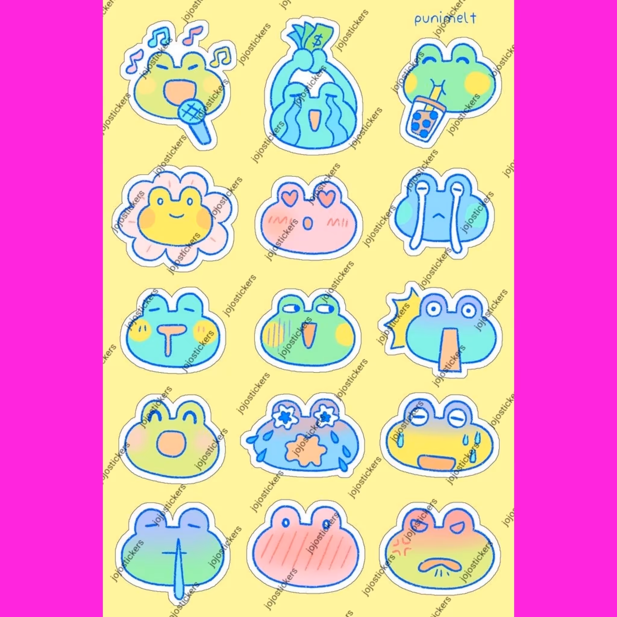 پک استیکر قورباغه ای کیوت 