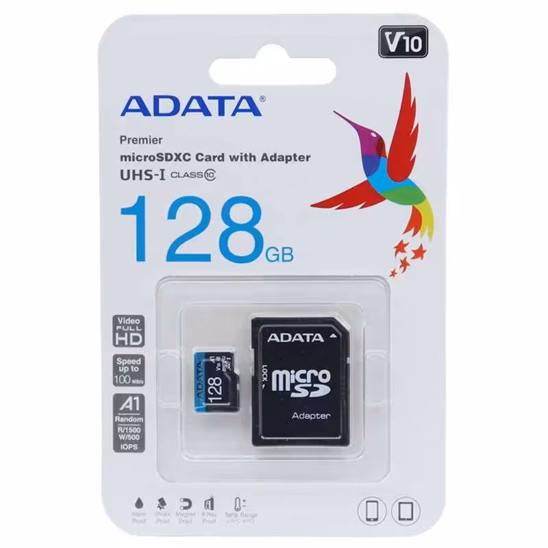 رم میکرو 128 گیگ ای دیتا ADATA Premier AP V10 U1 100MB/s   خشاب
