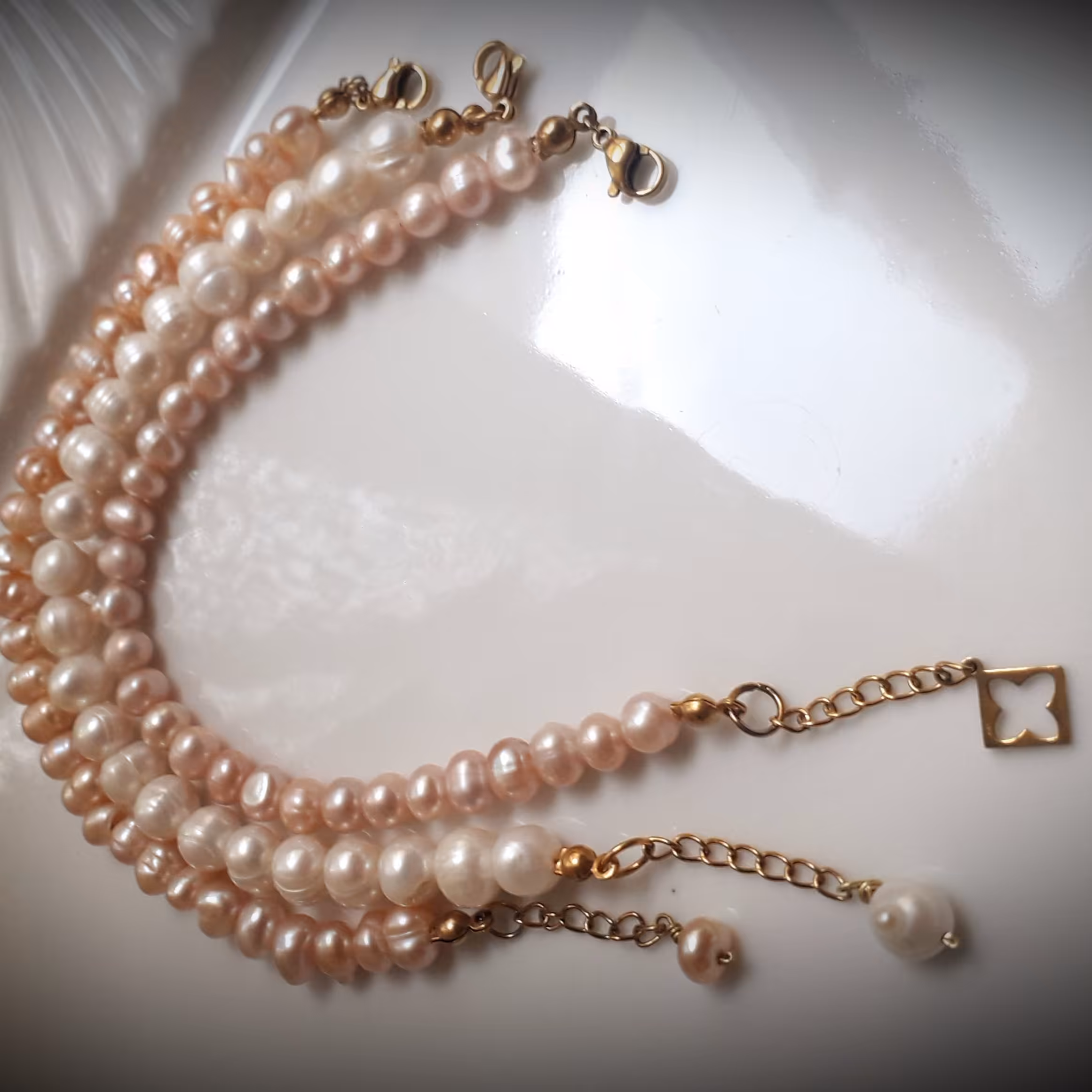 دستبند مروارید پرورشی سایز6 -ارسال رایگان مهرک