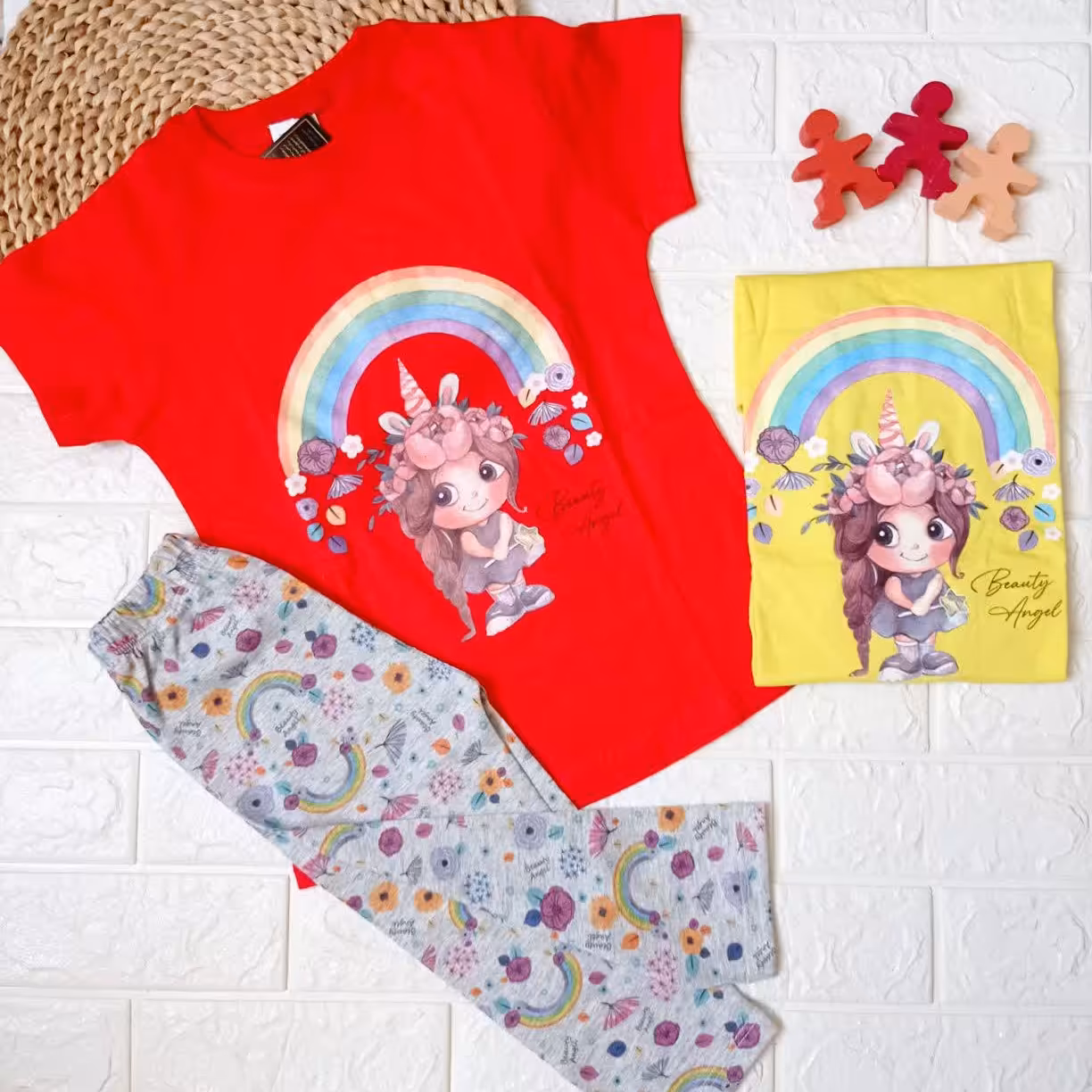 تیشرت ساپورت دخترانه مدل دختر رنگین کمانی تک شاخ