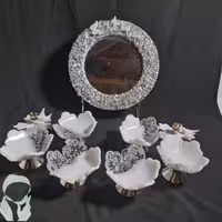 هفت سین رزینی سفید صدفی و ورق نقره خاص شما