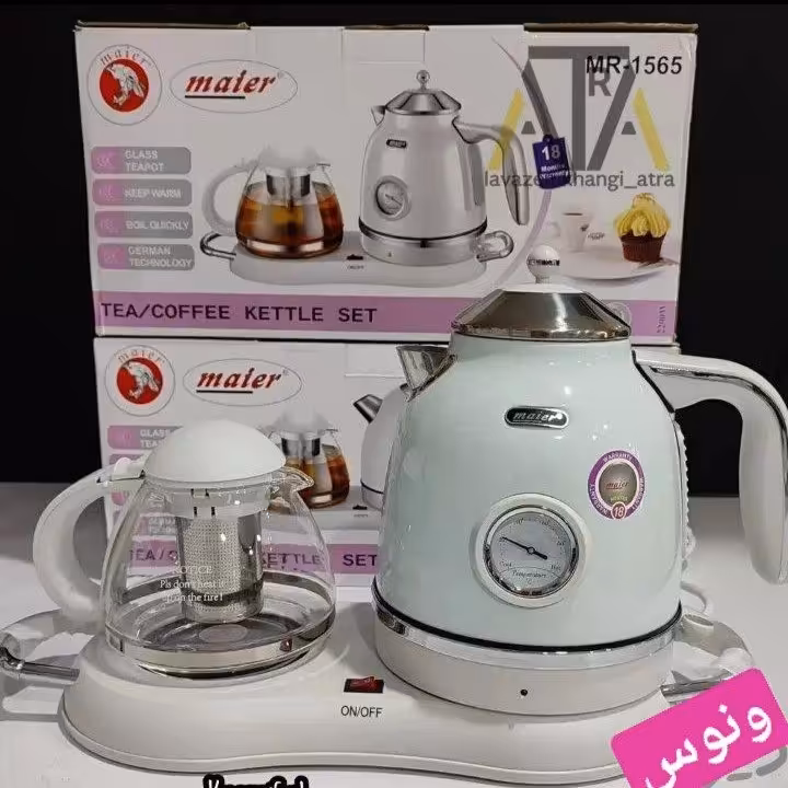 چای ساز کنارهمی مایر مدل MR-1565 رنگ سفید