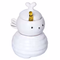 ظرف عسل خوری مدل زنبوری (رنگ سفید)